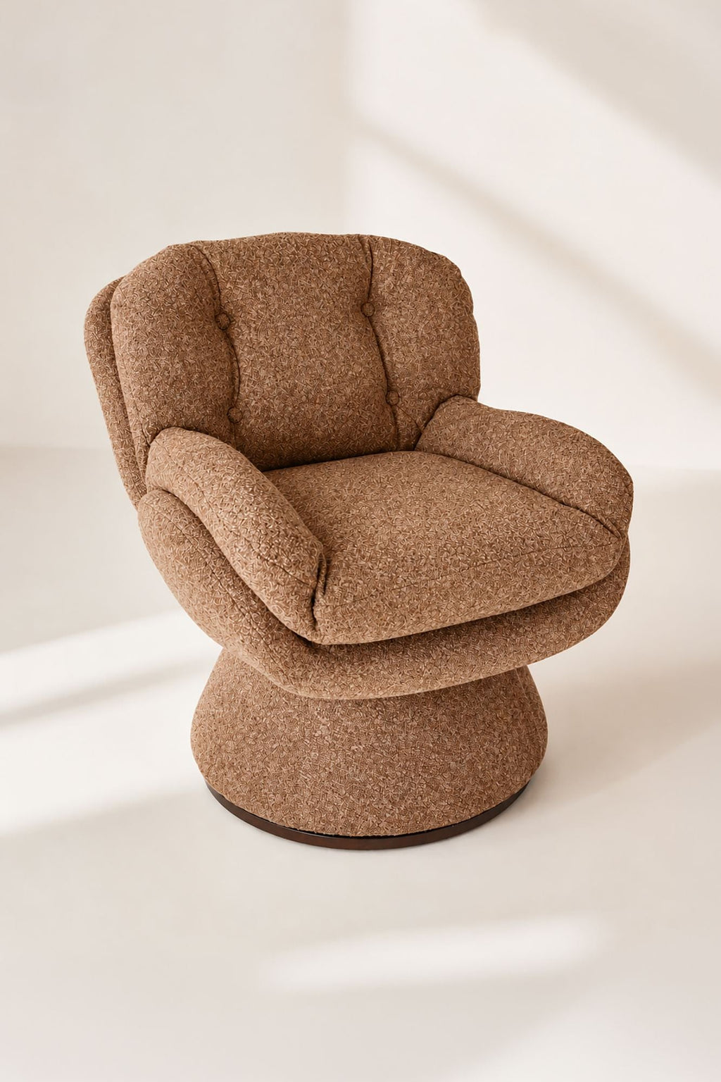 Gustave - Fauteuil Pivotant - Tissu Chiné - Brique