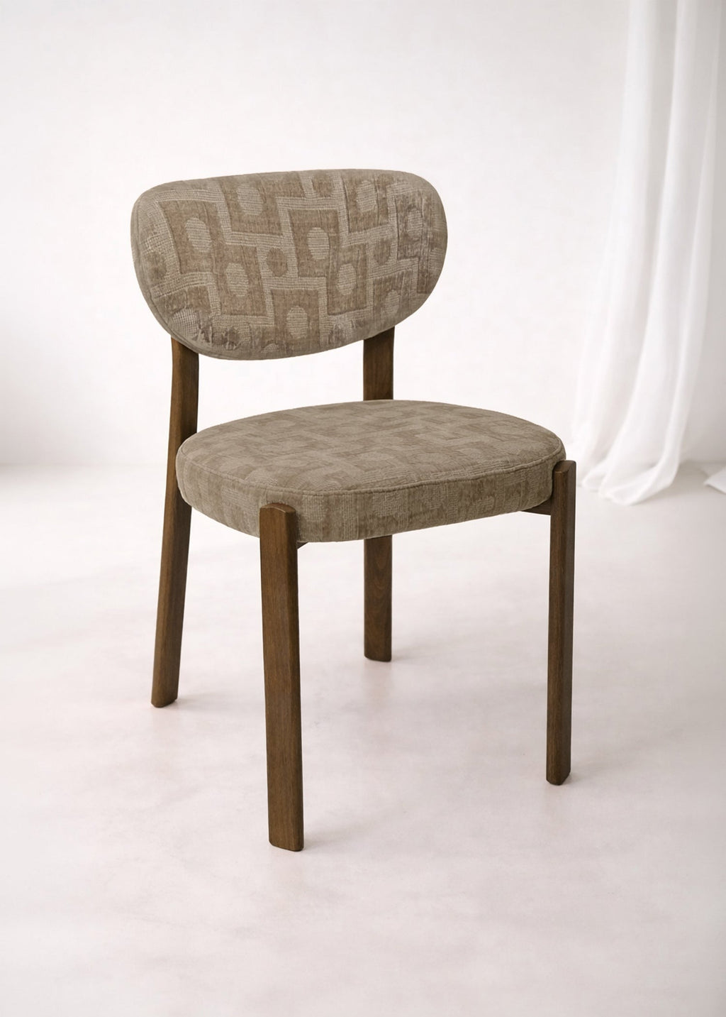 Suzie - Lot 2 Chaises - Effet Bois/Tissu/Métal - Taupe