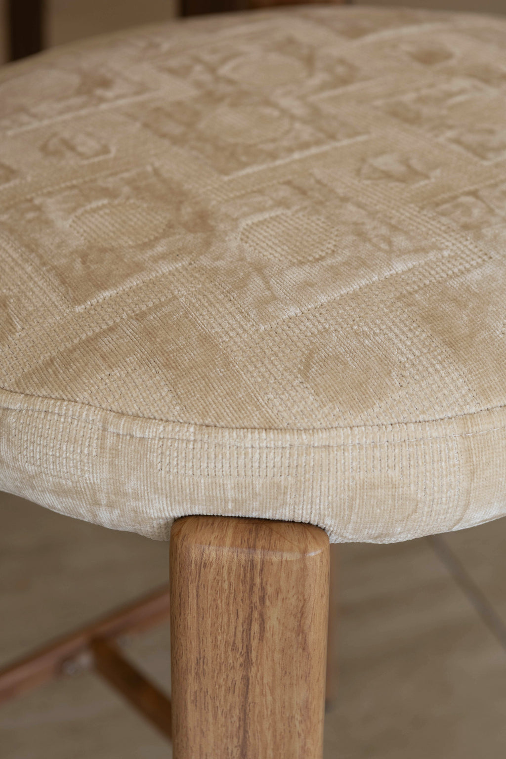 Suzie - Lot 2 Chaises De Bar - Effet Bois/Tissu/Metal - Beige