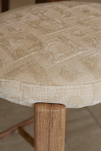 Suzie - Lot 2 Chaises De Bar - Effet Bois/Tissu/Metal - Beige