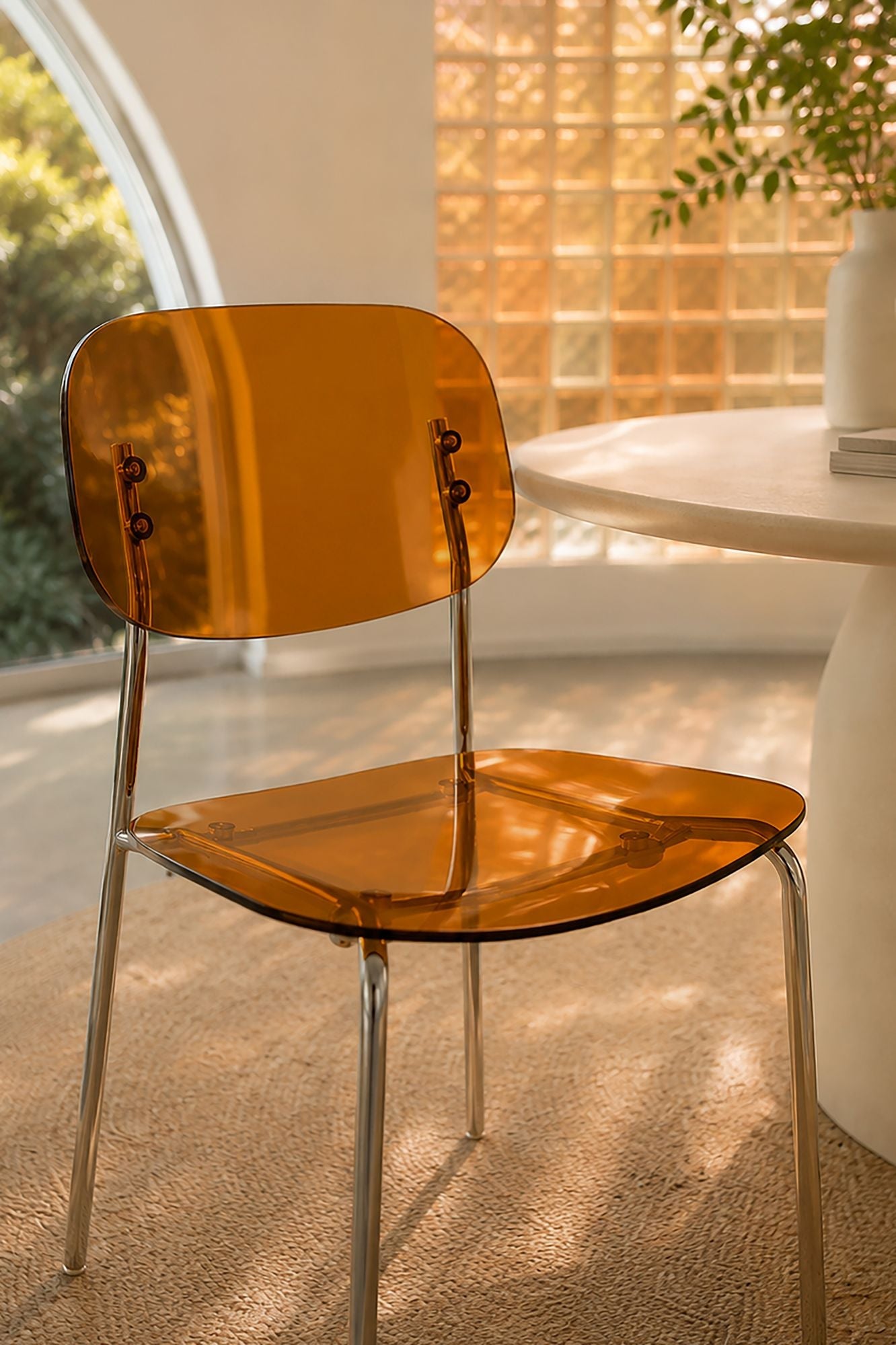 Glam - Lot De 2 Chaises - Polycarbonate - Ambre
