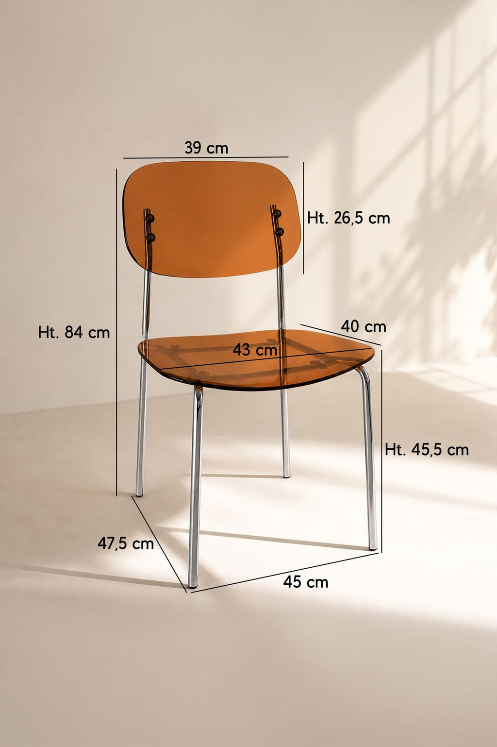 Glam - Lot De 2 Chaises - Polycarbonate - Ambre