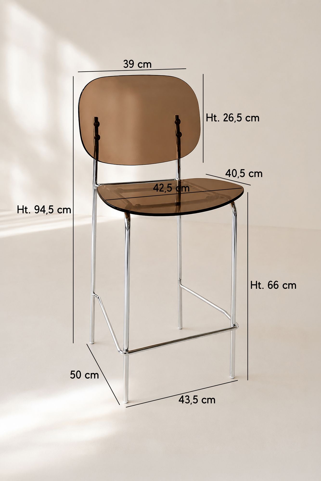 Glam - Lot De 2 Chaises De Bar - Polycarbonate - Écorce