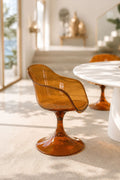 Glam - Lot De 2 Fauteuils De Table - Polycarbonate - Ambre