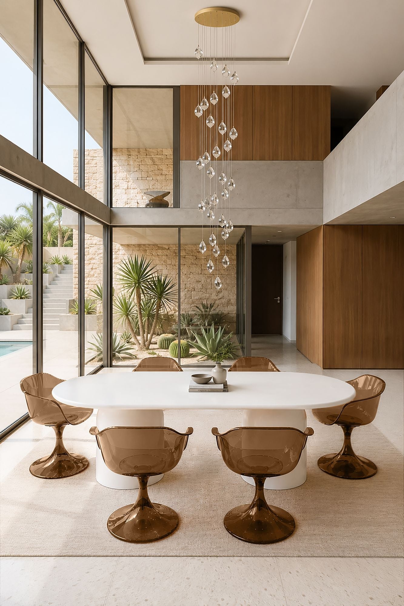 Glam - Lot De 2 Fauteuils De Table - Polycarbonate - Ecorce