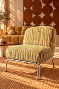 Savara – Sessel – Chenille-Stoff mit Zebramuster – Ocker