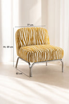 Savara – Sessel – Chenille-Stoff mit Zebramuster – Ocker