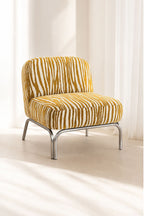 Savara – Sessel – Chenille-Stoff mit Zebramuster – Ocker