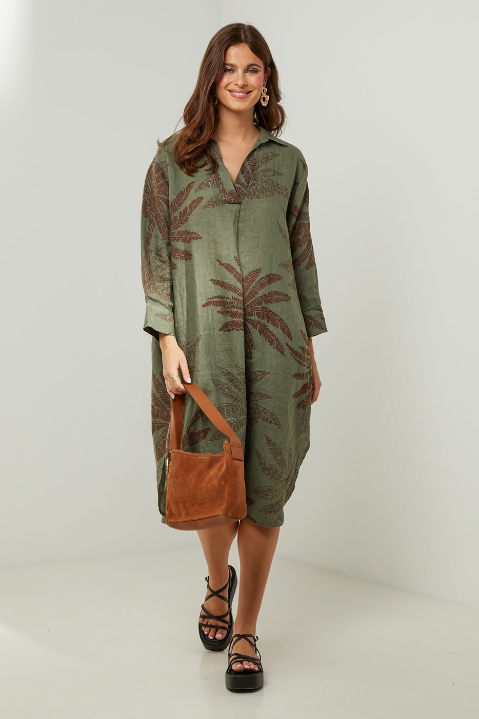 Autour Du Lin - Dress - Khaki - Women