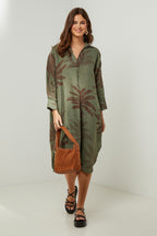 Autour Du Lin - Dress - Khaki - Women