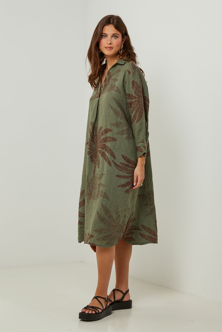 Autour Du Lin - Dress - Khaki - Women