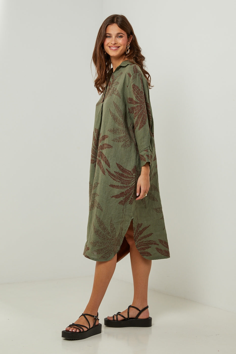 Autour Du Lin - Dress - Khaki - Women