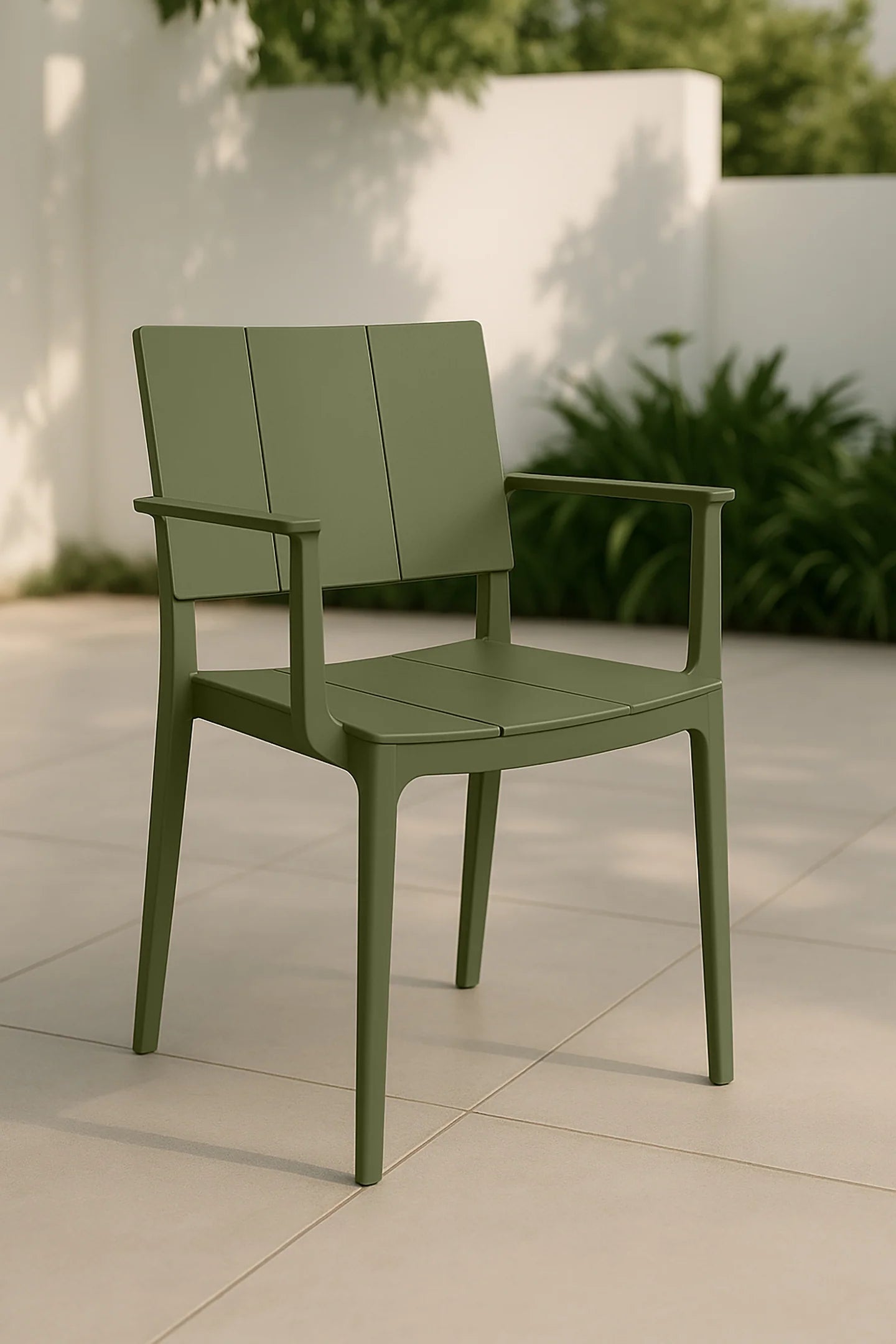 Patio - Ensemble Table + 2 Fauteuils + 4 Chaises - Polypropylene - Vert