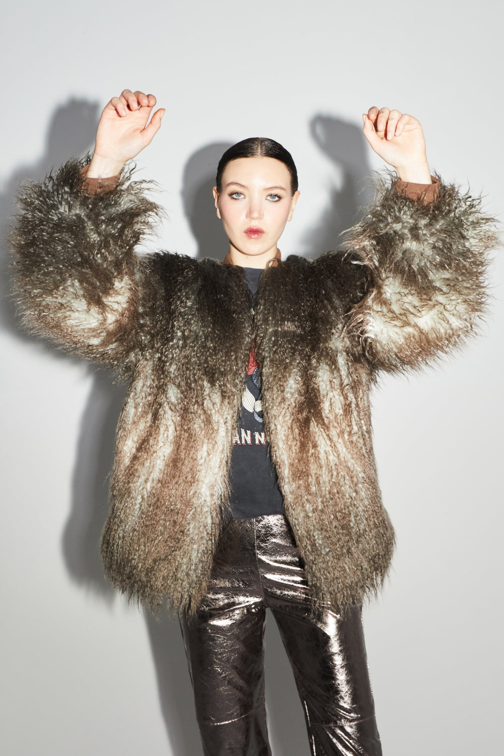 Chaqueta bomber con efecto tie-and-dye de piel sintética Zephyr