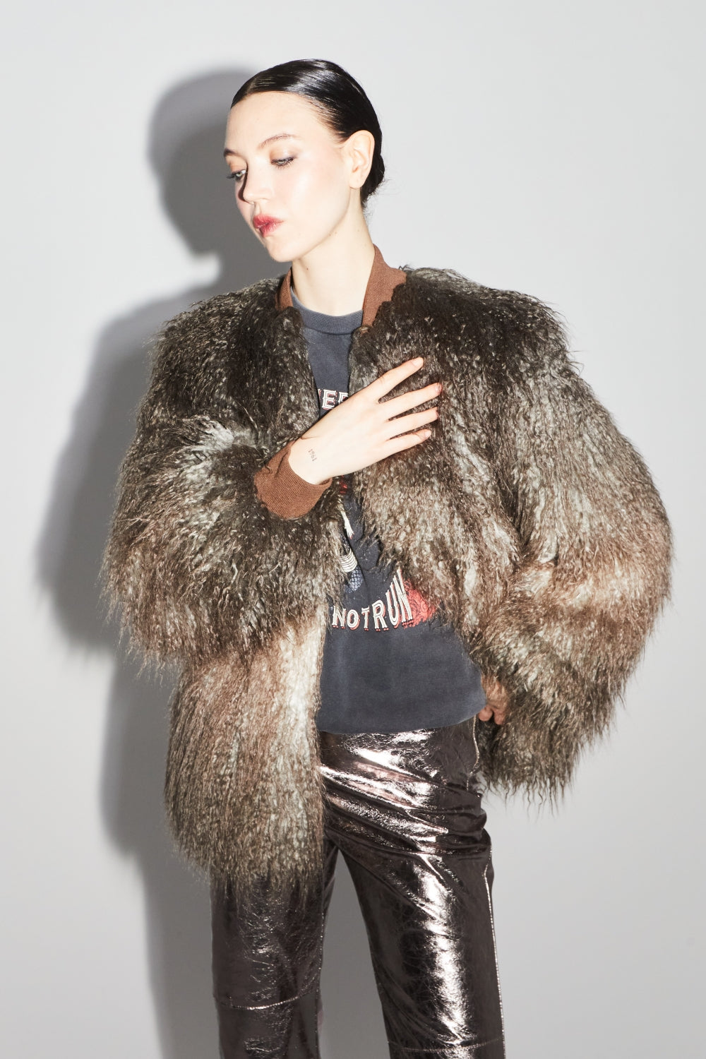 Chaqueta bomber con efecto tie-and-dye de piel sintética Zephyr