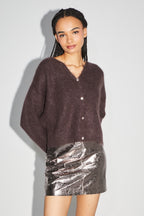 Minifalda con efecto de cuero metalizado en gris Stella de The Stella