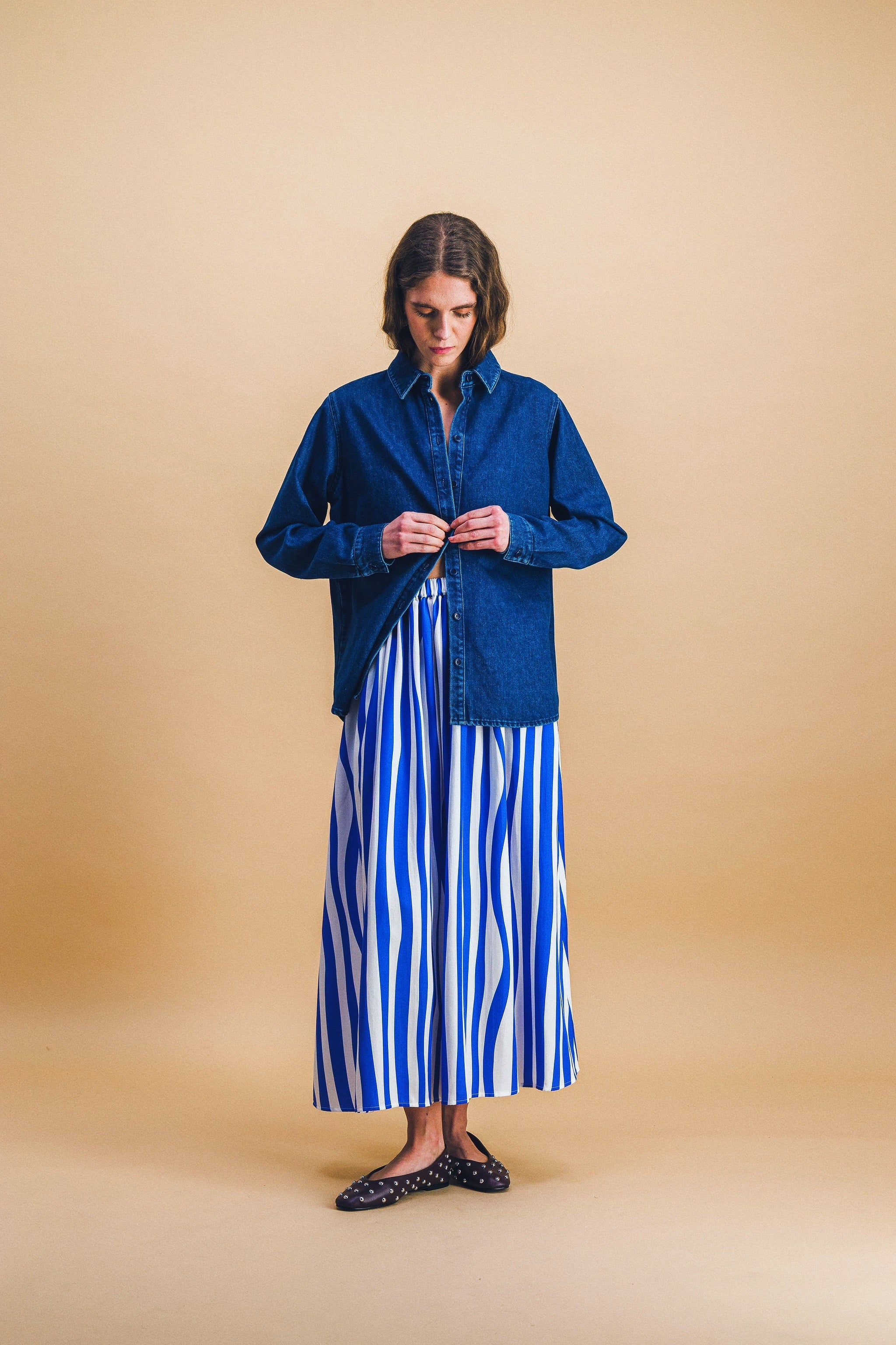 Falda Cécile Líneas Azules