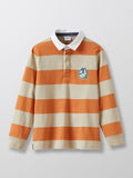 Pull Rugby Rayé - Orange Moyen Grise - Garçon