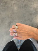Bague Love Verde Plata