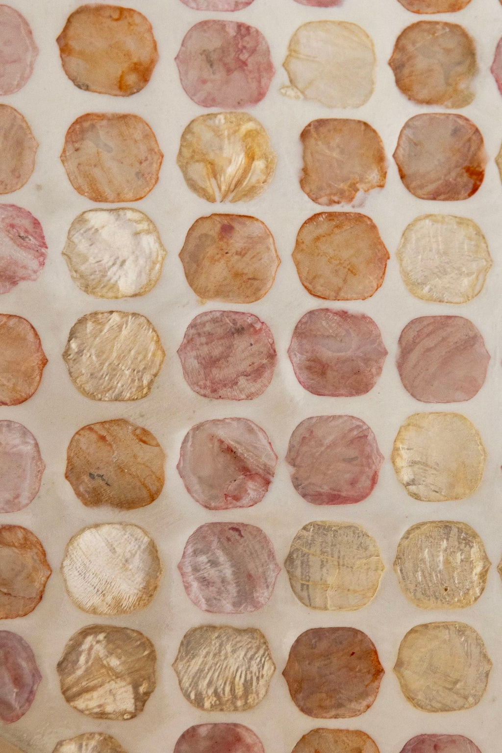 Elora - Plateau Rond Avec Poignée - Coquille De Capiz - Rose/Doré