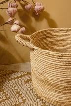 Abir Basket In Abaca With Hand-Woven Handles