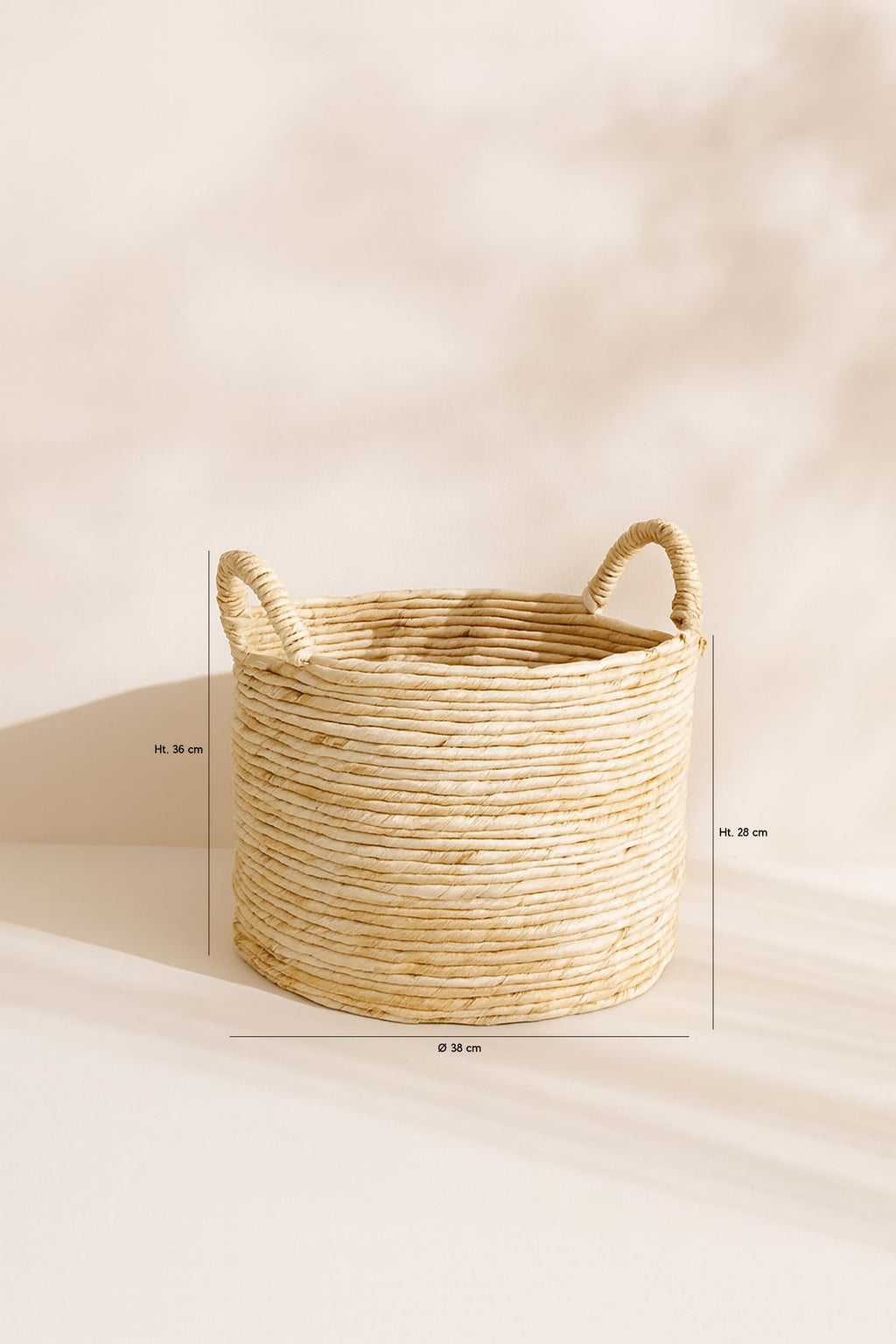 Abir Basket In Abaca With Hand-Woven Handles