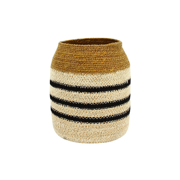 Kasba - Pot - Jonc De Mer - Noir/Safran/Naturel