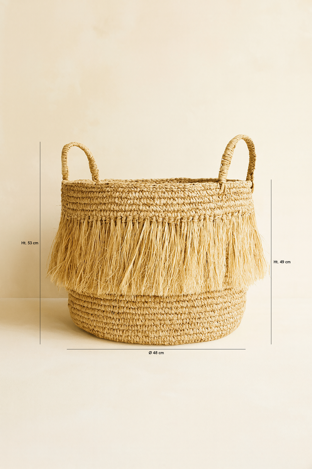 Luys - Panier A Franges - Raphia - Naturel