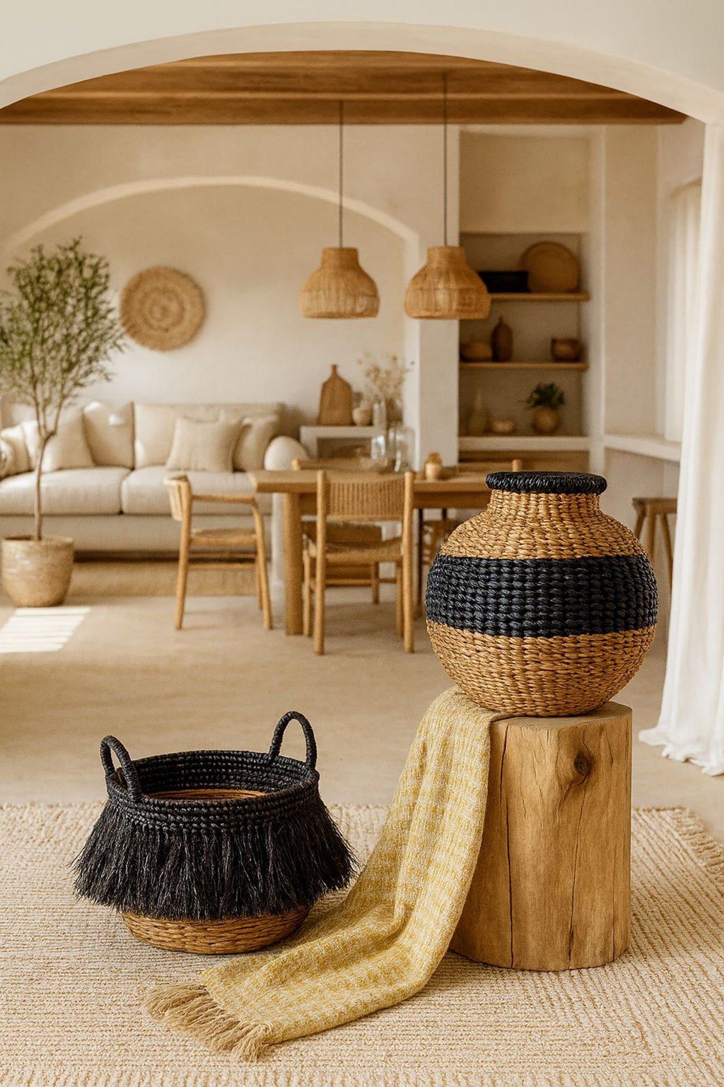 Tym - Panier - Noir/Naturel