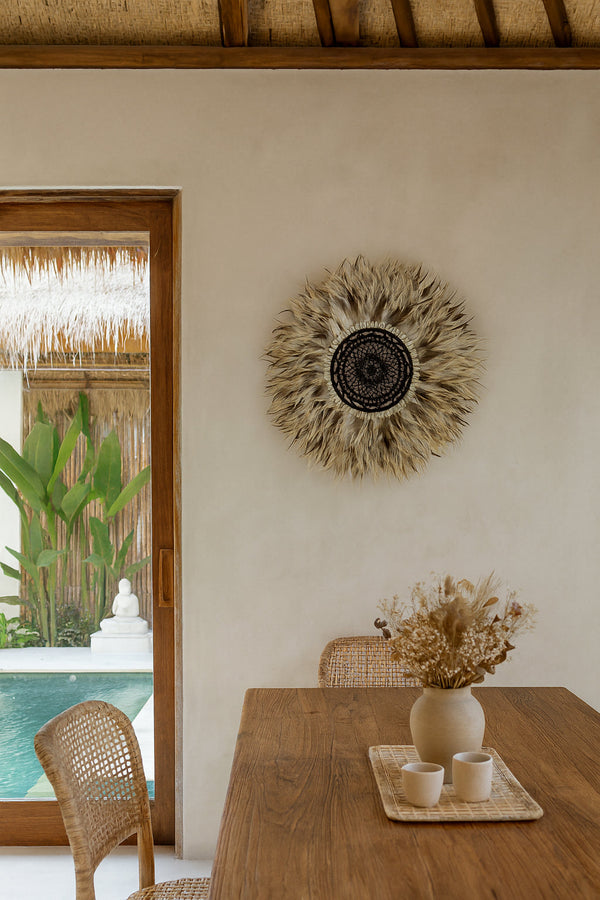 Kapau Decoration - Rooster Feathers And Shells