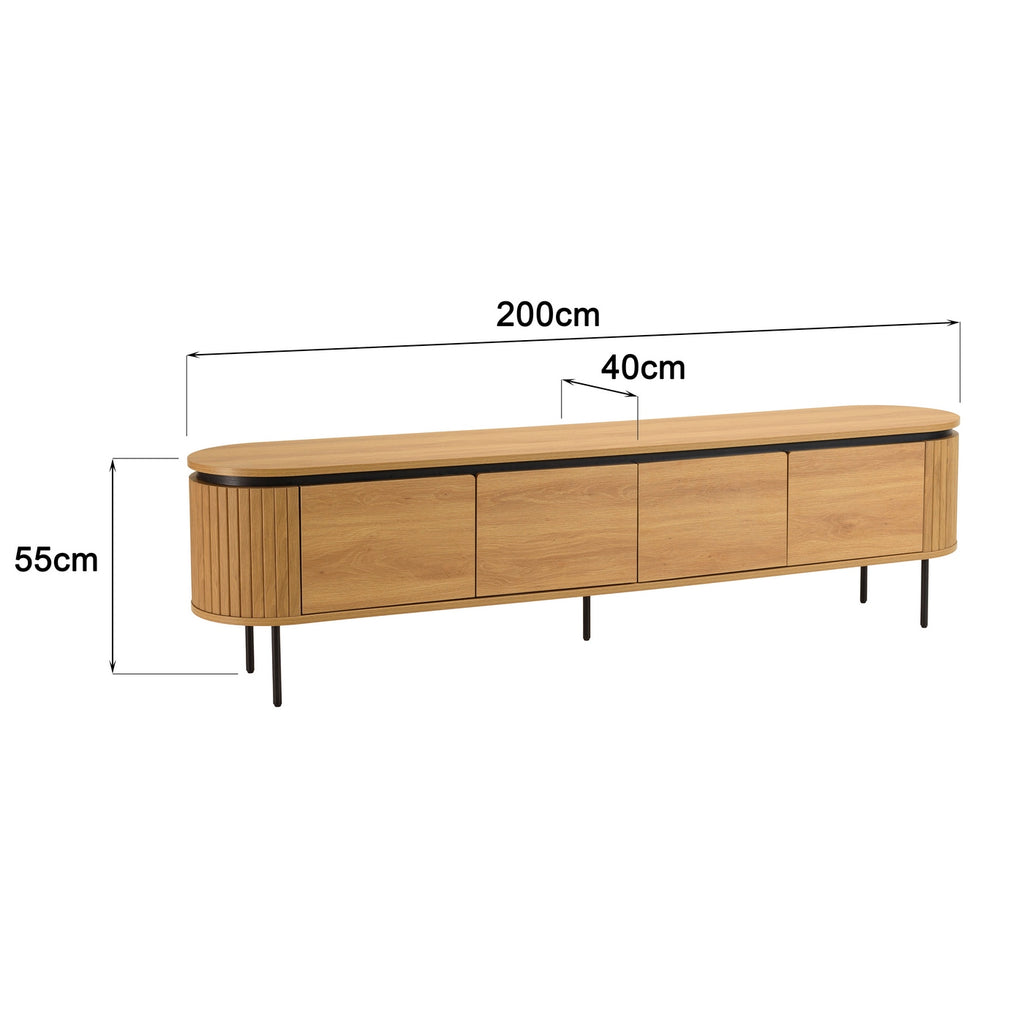 Ethan - Tv-møbel - Sort/Lys Eg
