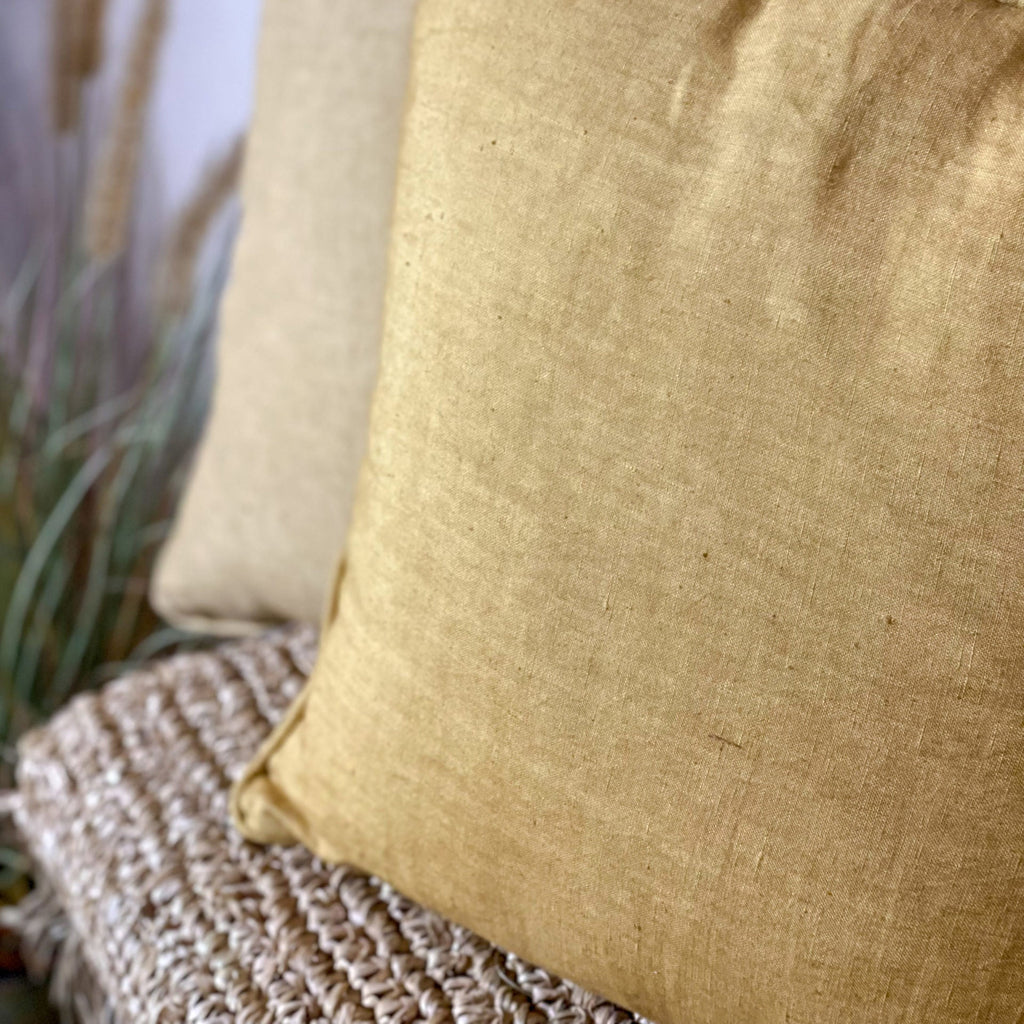 Nyl Cushion - Mustard Yellow Linen