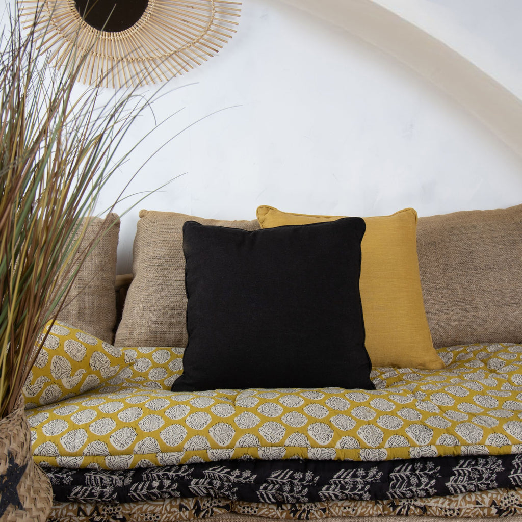 Coussin Nyl - Lin Noir