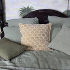 Cojín de terciopelo estampado Dori - Beige