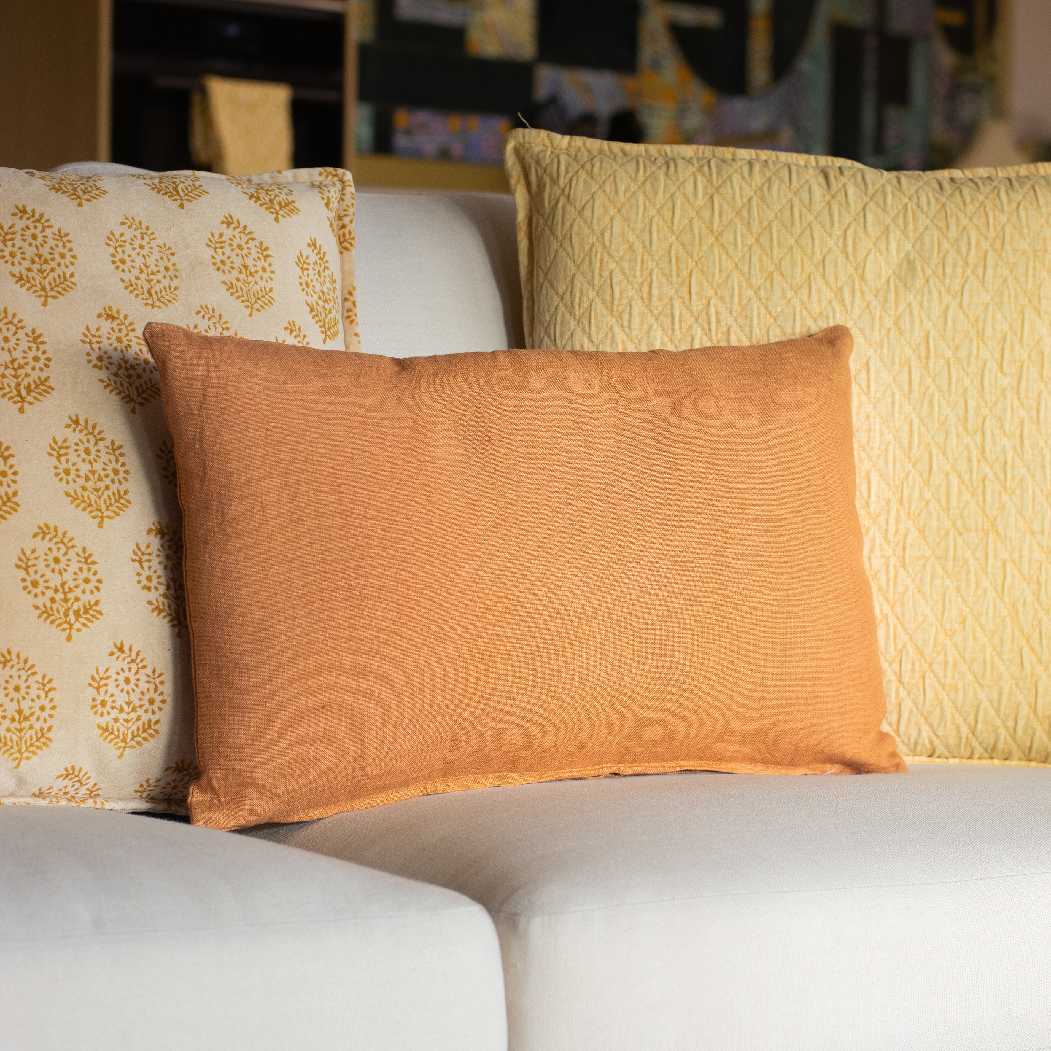 Nyl Linen Cushion - Yellow