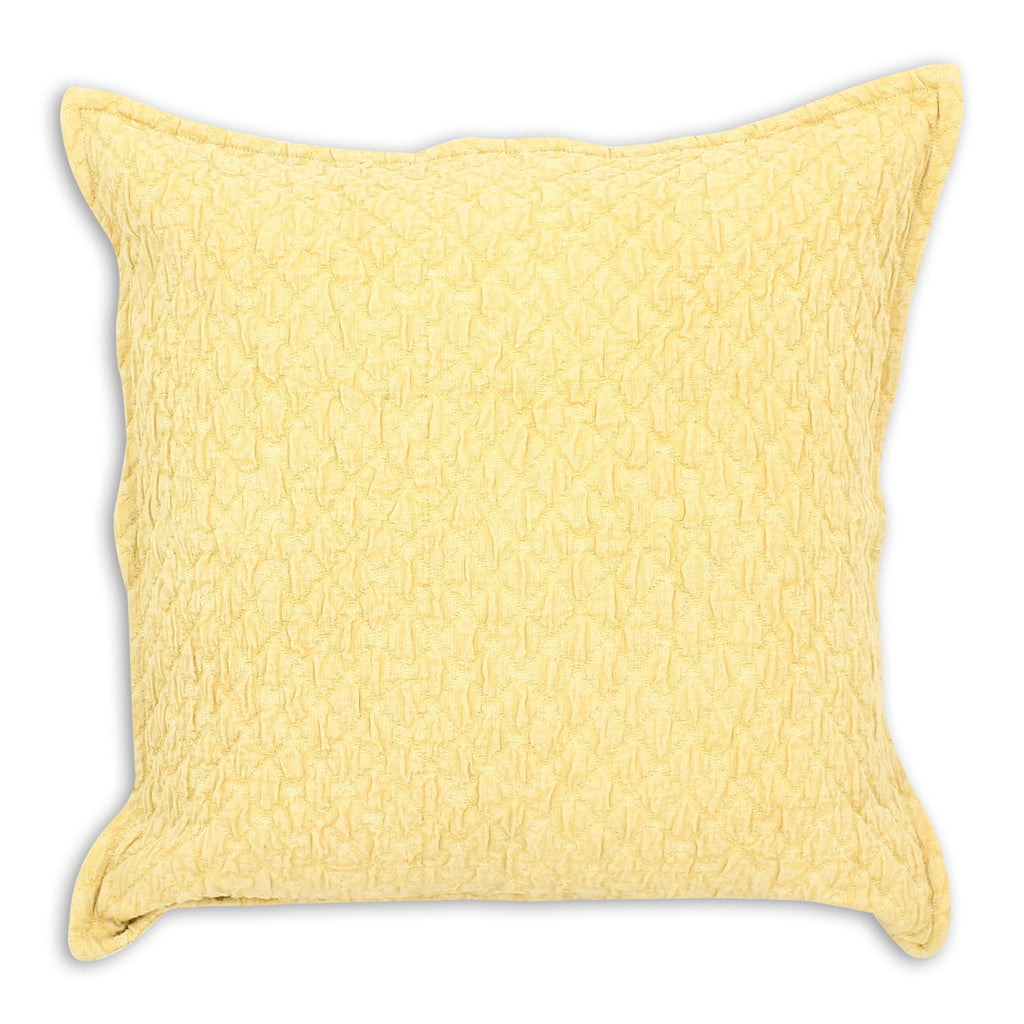Cojín Gali de algodón con motivos en relieve - Amarillo