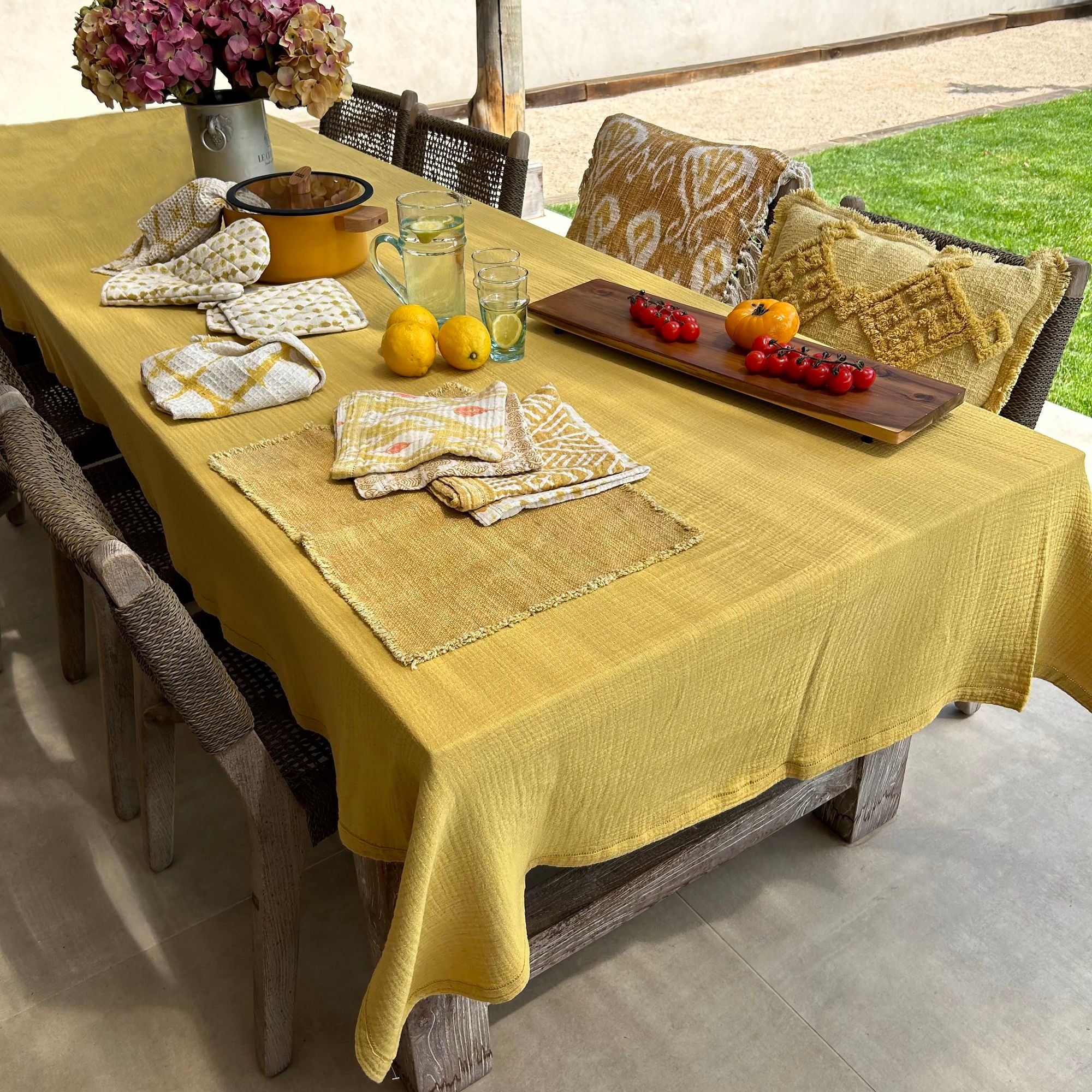 Camaro Double Washed Cotton Tablecloth 150X250 Cm