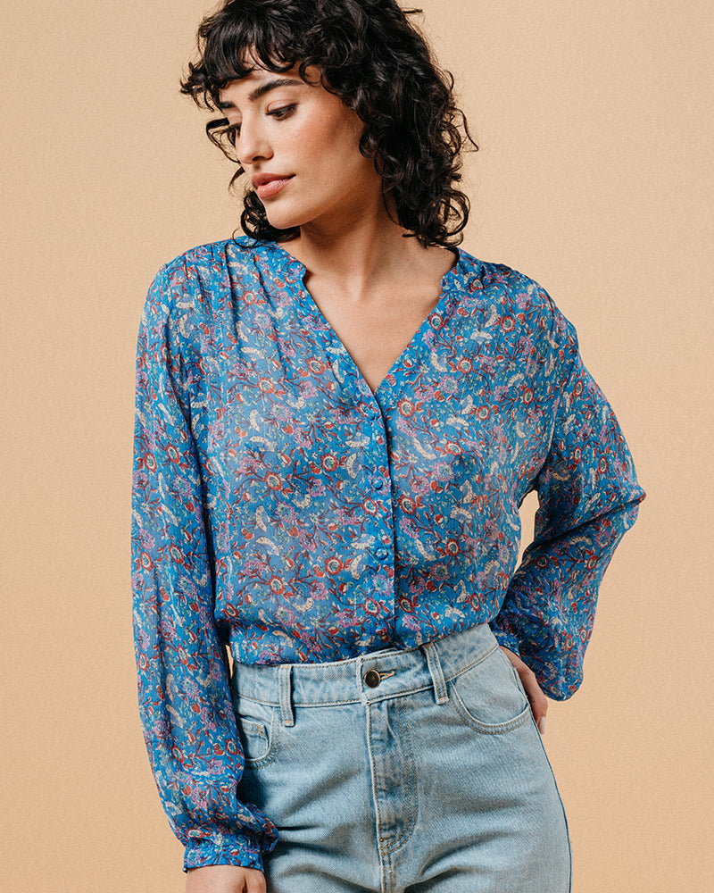 BLOUSE BLEU MARJORIE BLEU
