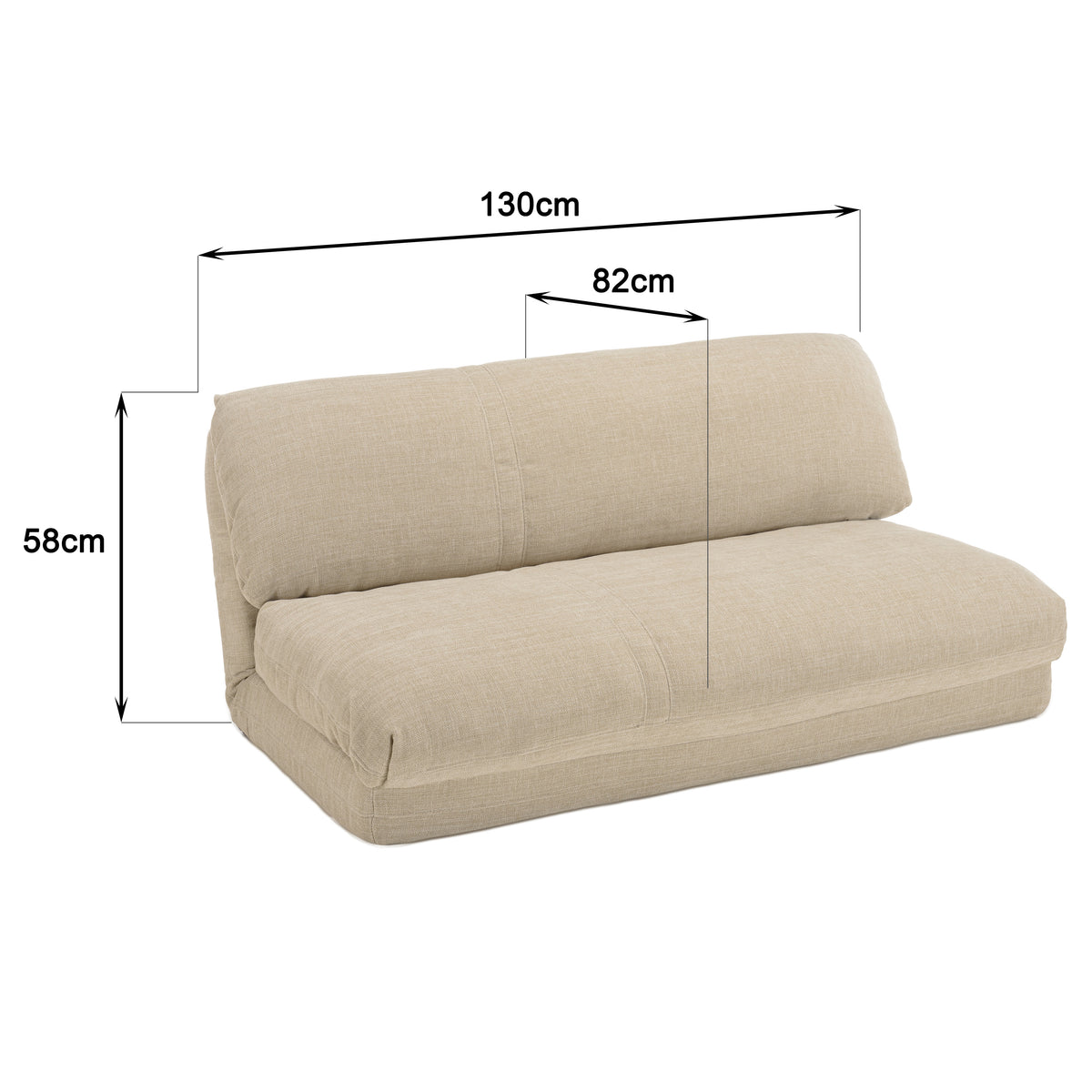 Angele – 2-sits bäddfåtölj – Beige