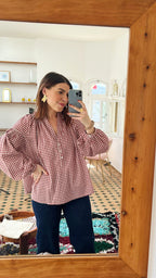 Blusa de cuadros rojos Clothilde