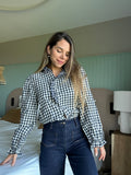 Léonor Blusa Vichy Azul Marino