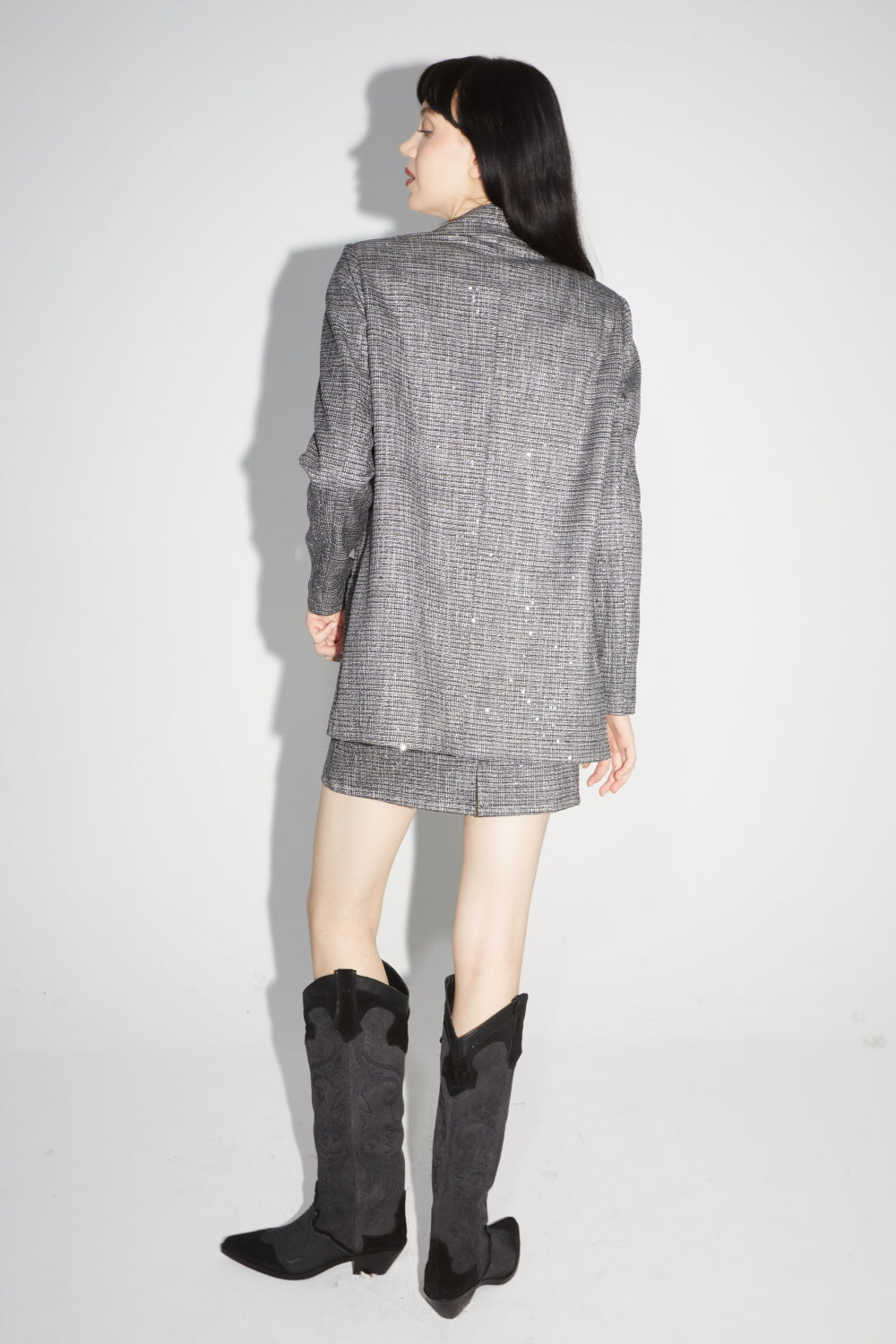 Blazer Jimmy Tartan Pailletten - Grijs