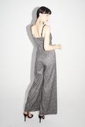 The Juliette Tartan Sequins Jumpsuit Gray