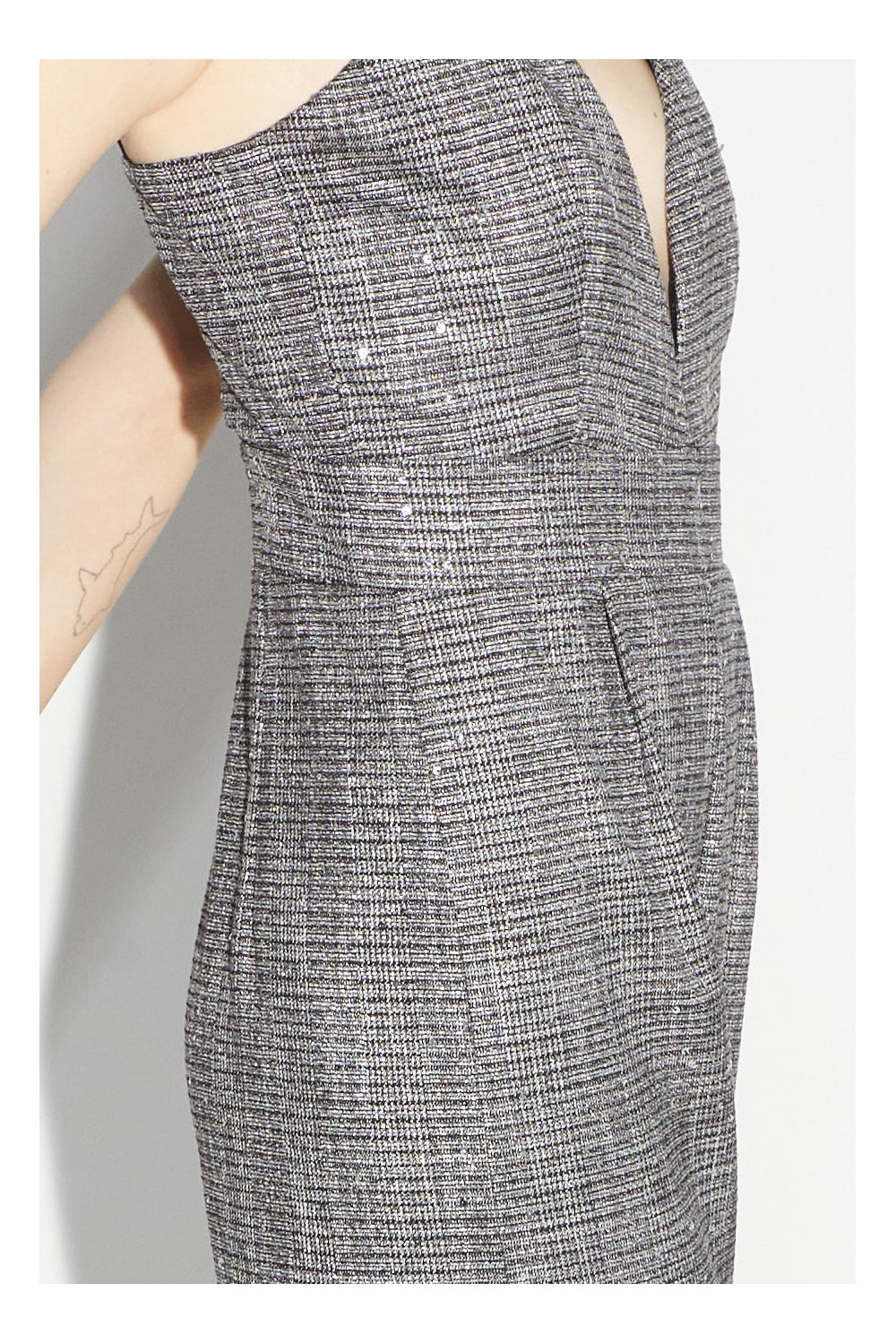 The Juliette Tartan Sequins Jumpsuit Gray