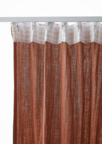 Gaïa - Rideau Galon Fronceur - Double Gaze De Coton Unie - Terracotta