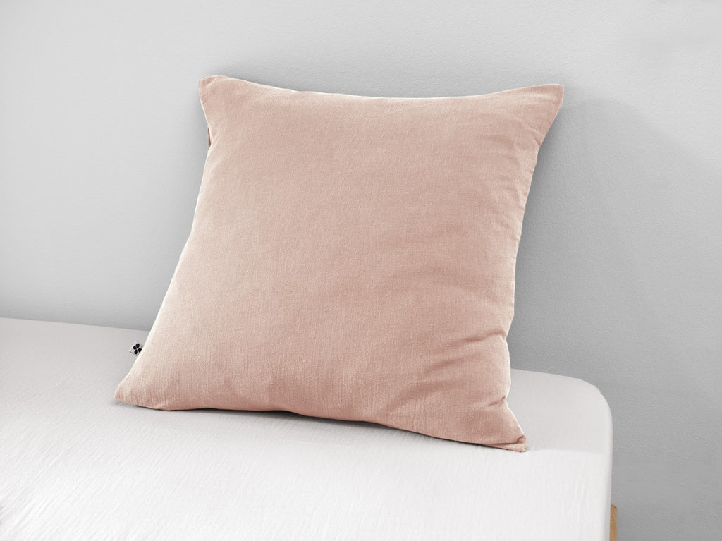 Gaïa - Funda De Almohada - Doble Gasa De Algodón Lisa - Malvavisco