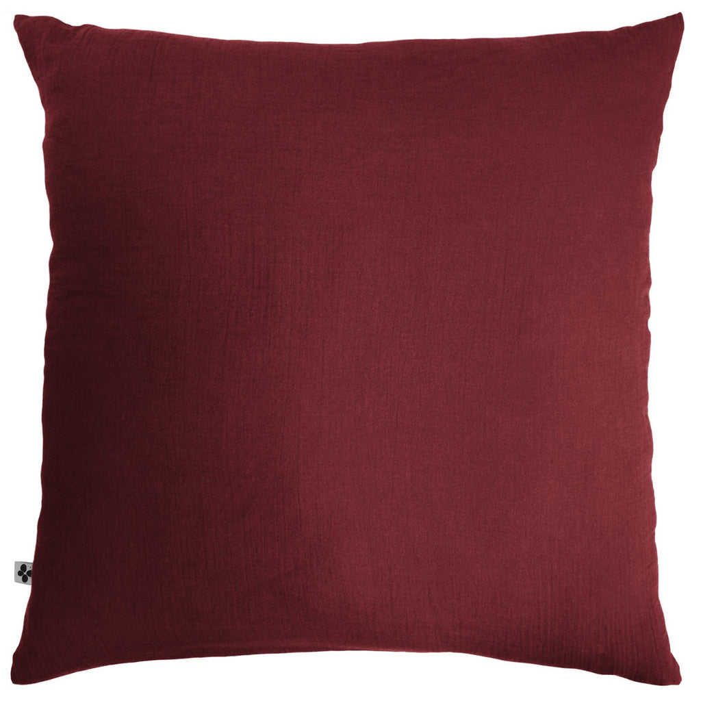 Gaïa - Funda De Almohada - Doble Gasa De Algodón Lisa - Hez De Vino