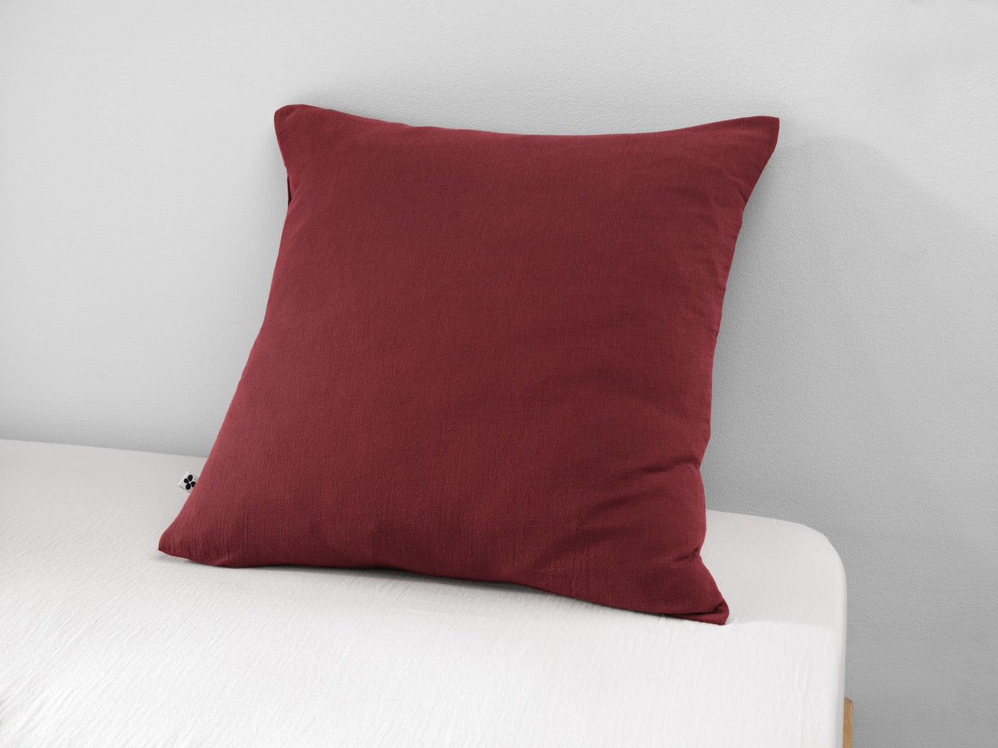 Gaïa - Funda De Almohada - Doble Gasa De Algodón Lisa - Hez De Vino