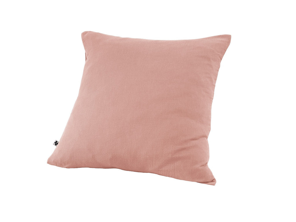 Gaïa - Funda De Almohada - Doble Gasa De Algodón Lisa - Rosa Melocotón