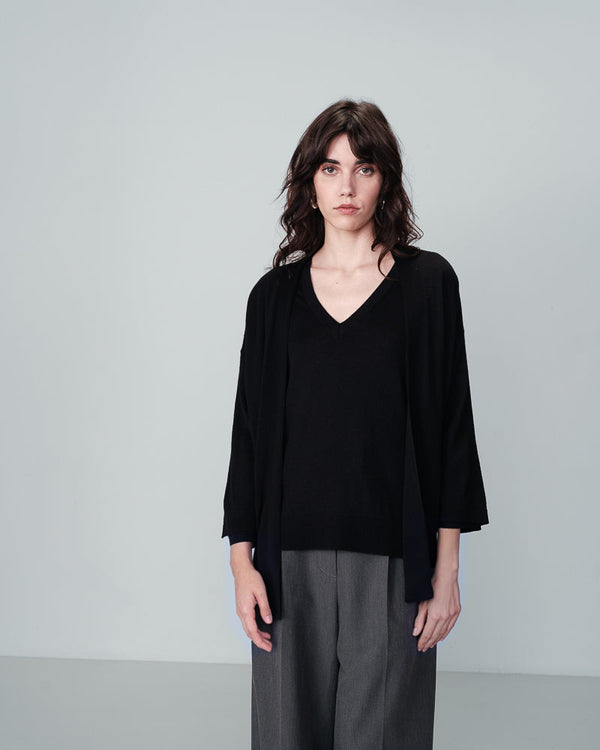 CARDIGAN NERO NACRE NERO